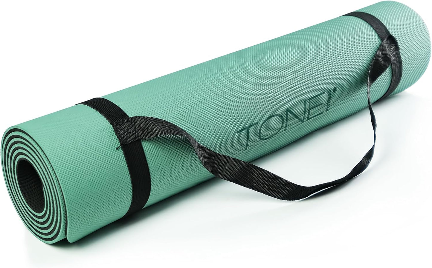 TONE Fitness Yoga Mat 1/4" Thick Non Slip Exercise & Pilates Mat for Home Workouts with Carrying Strap | Multiple Options