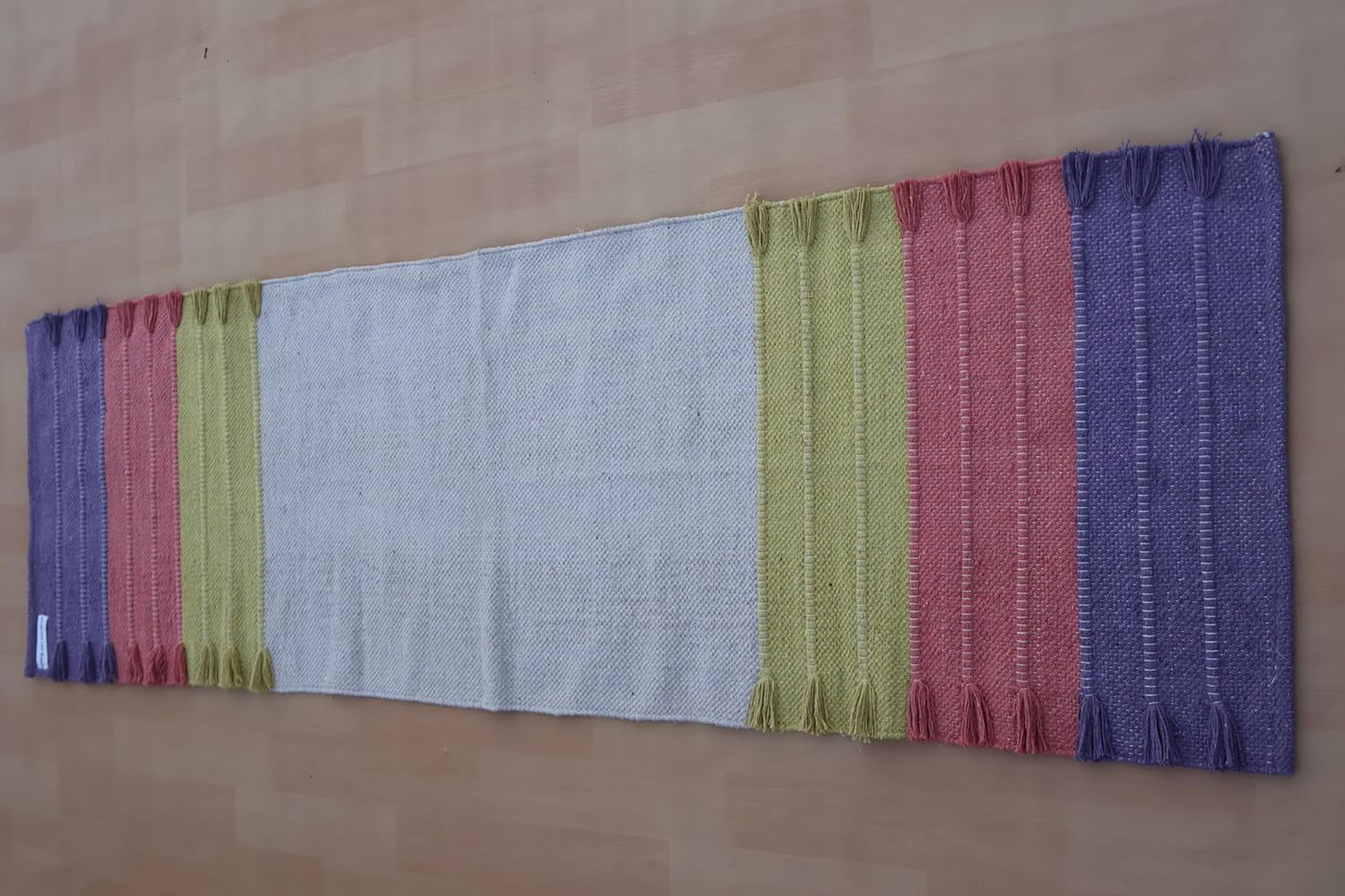 Jaipur Art & Rugs Cotton Yoga Rug - Eco-Friendly Hand-Woven Thick Mat (24”x72”x5mm) for Everyday Fitness at Home - Comfortable & Extra-Long - Colors B