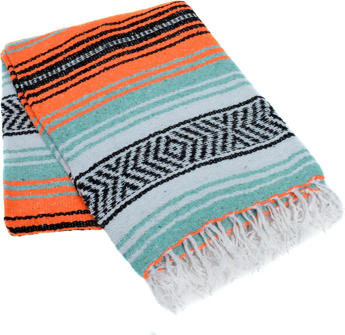 La Montana Authentic Mexican Blanket (10-Pack) - 74in x 50in Woven in Mexico - Falsa Throw for Yoga Studio, Picnic/Camping/Beach, Saddle Blanket, Bed/Home Decor (Assorted Neutrals)