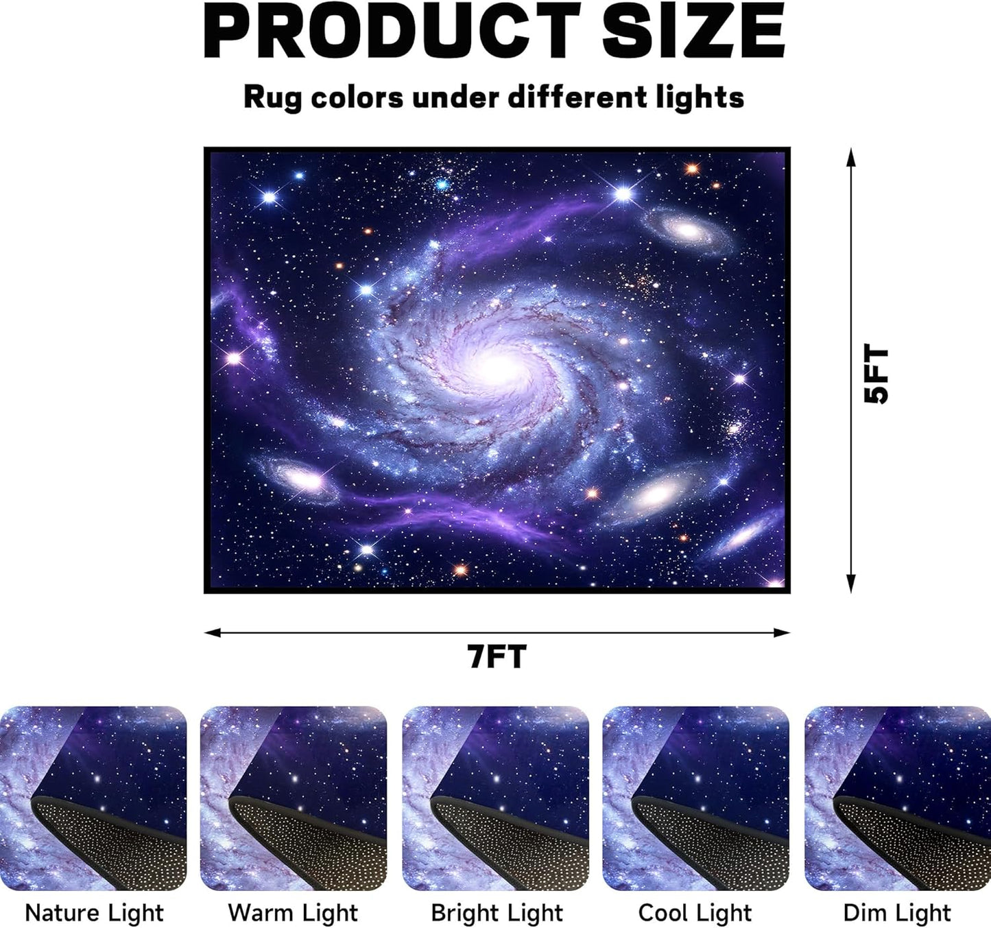 5'x7' Galaxy Rug Bedroom Living Room Gaming Area Rugs Nebula Throw Rugs Yoga Floor Mat Carpet,63"x83"