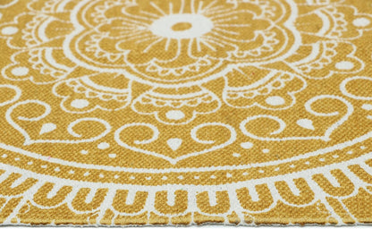 Hand Woven 100% Cotton Yoga Mat- Thick Handloom Made in India- for Gym Floor Exercise - Runner for Bedroom