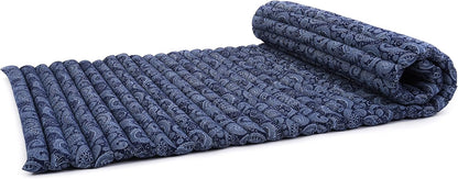 Leewadee - Kapok Roll Mat – Handcrafted Folding Sleep & Relaxation Mattress from Thailand, Ideal as Guest Bed, Camping Mat, Yoga Mat or Traditional Futon, 75 x 39 inches, Anthracite