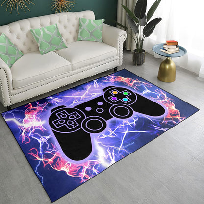 Video Game Rug - Gaming Themed Rug Gamepad Controller Area Rugs for Bedroom Gaming Carpet for Boys Game Carpet for Playrooms Bedroom Doormat Yoga Mats