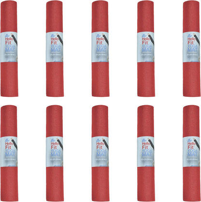 10-Pack Yoga Mat, 68" x 24" Non Slip Exercise Mat, 4mm Thick Gym Mat for Fitness and Stretching, Bulk Non Toxic Yoga Mats for Schools and Studios