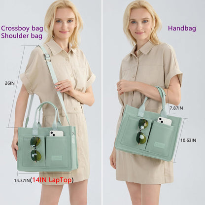 ZHMO Canvas Tote Bag for Women,Women's Bags Crossbody Bags Work Laptop Tote Bag Large Handbags Purse for Travel Nurse Teacher
