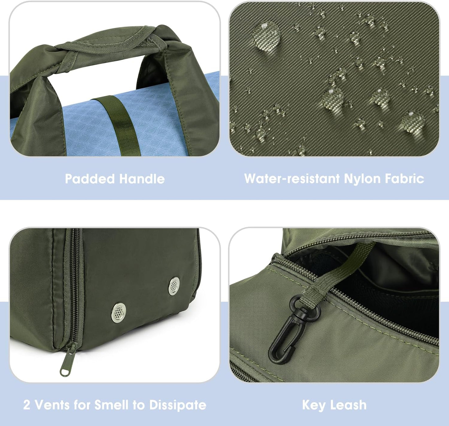 sportsnew Yoga Gym Bags for Women with Shoes Compartment & Wet Dry Storage Pockets & Adjustable Yoga Mat Holder, Patent Pending