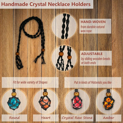 7 PCS Chakra Crystals Healing Stone Necklaces Set ，with Adjustable Rope Natural Crystal for Relaxation, Positive Energy, Yoga, Meditation Christmas Gift for Family Friends