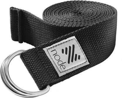 7-1/2' Yoga Strap for Stretching, Woven Cotton Blend Yoga Strap with Adjustable D-Ring Buckle for Exercise, Therapy and Fitness