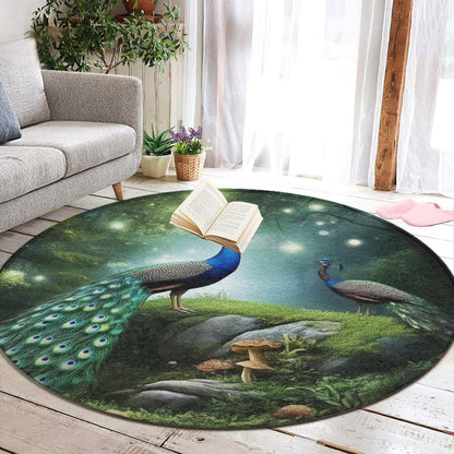 Room Sofa Yoga Soft Round Carpet, Home Decor Non Slip Kitchen Office Circle Rug, Machine Washable Modern Round Area Rug Beach Turtles, 60inch