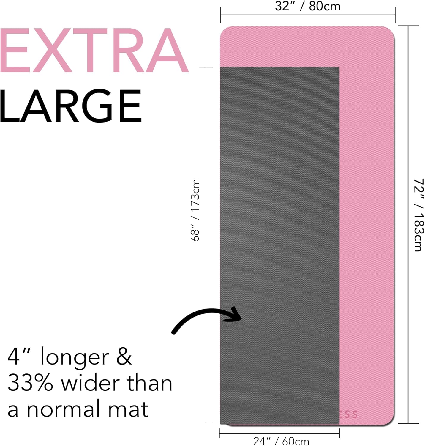 Large Exercise Mat – Extra Thick 10mm Workout Mat (72"x32") – Non-Slip TPE Yoga Mat for Women & Men – Pilates, HIIT, Fitness & Home Gym Mat – Includes Free Carry Bag