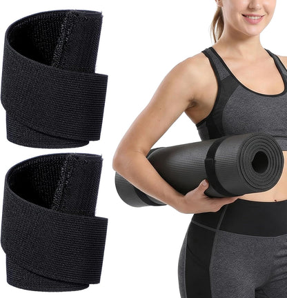 Yolev 2 Pcs Yoga Mat Straps Heavy Duty Bungee Straps Band Adjustable Stretchable Yoga Strap for Mat Workout Exercise Pilates Storage