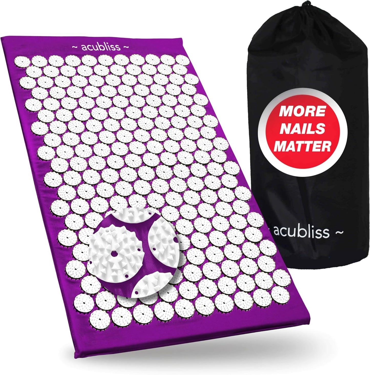 Premium Acupressure Mat, Strap & Pillow 3 piece Gift Set, 12,348 Acupuncture Pressure Points for Back Pain Relief, Increased Energy, Relaxation, Drawstring Bag, Deep Blue