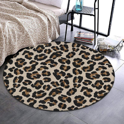Soft Round Yoga Carpet, Large Home Decor Mat, Non-Slip Machine Washable Kitchen Office Circle Rug Compatible with Cool Norse Viking Vegvisir Runic Compass