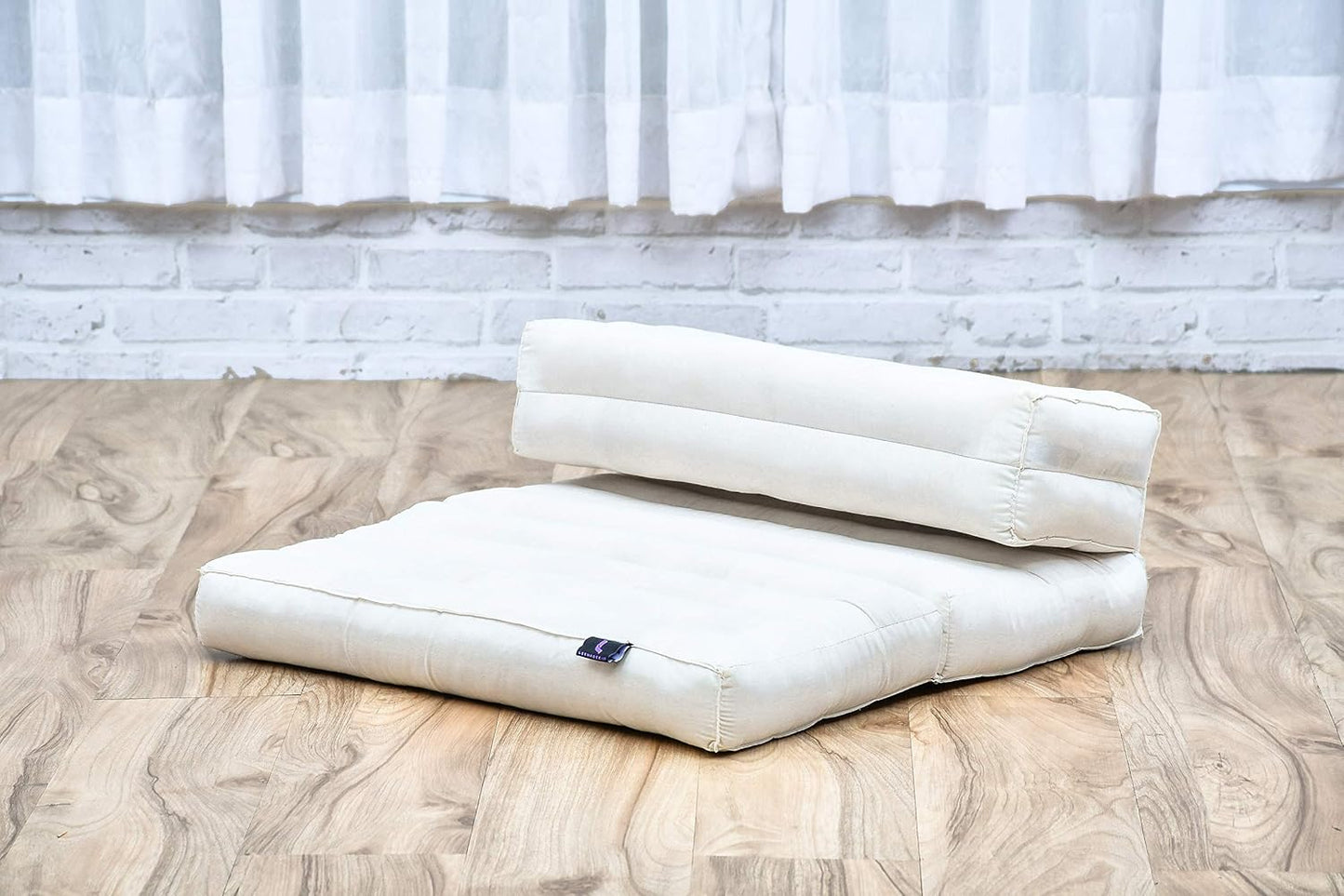 Leewadee Foldable Floor Mattress – 2 in 1 Floor Meditation Mat for Yoga and Relaxation, Seating Futon with Kapok