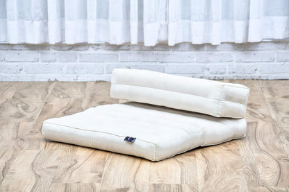 Leewadee Foldable Floor Mattress – 2 in 1 Floor Meditation Mat for Yoga and Relaxation, Seating Futon with Kapok