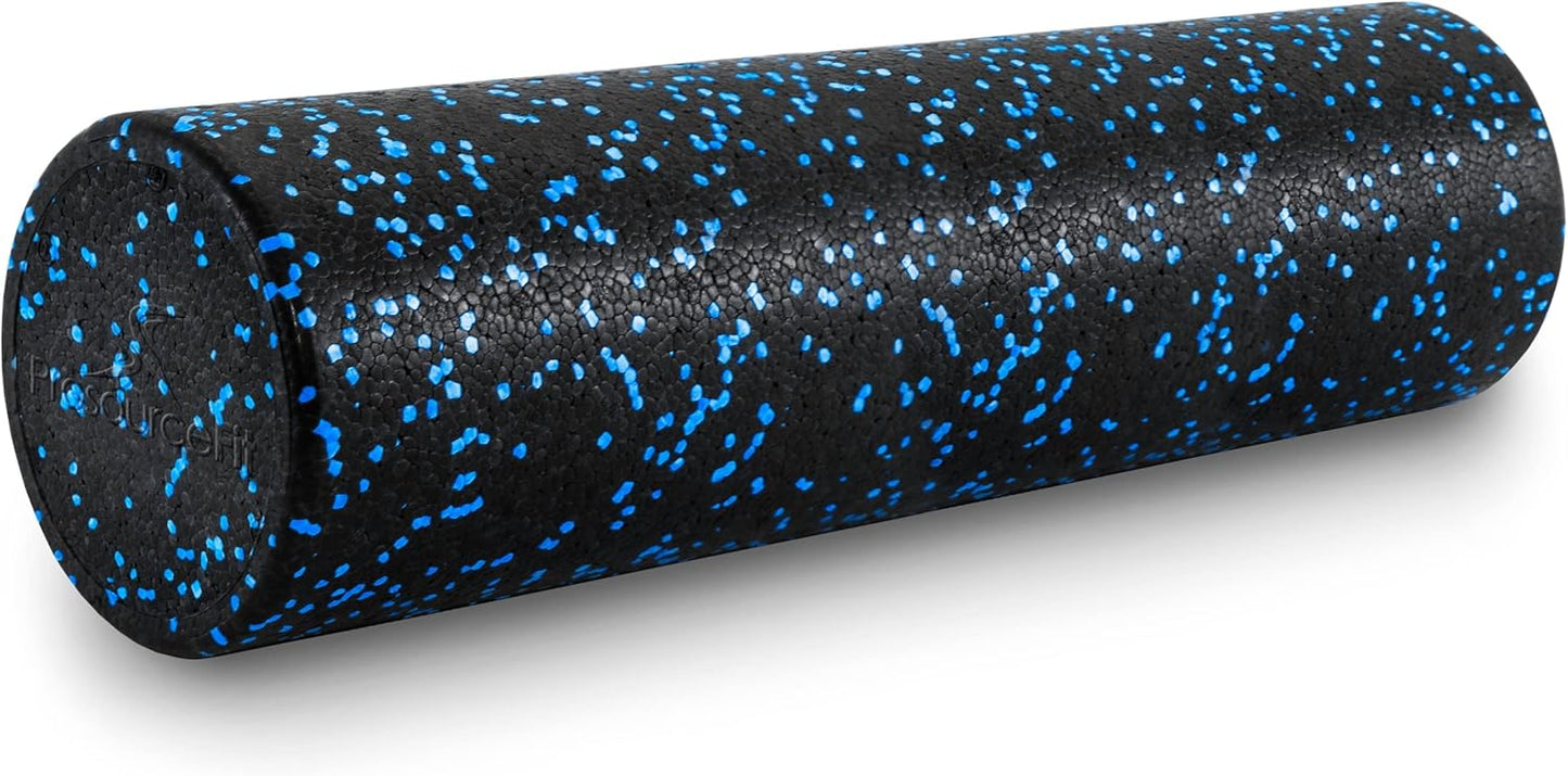 ProsourceFit High Density Foam Rollers 12 - inches long, Firm Full Body Athletic Massage Tool for Back Stretching, Yoga, Pilates, Post Workout Muscle Recuperation, Black