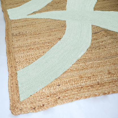 Premium Quality Jute Rug 4x6 Feet Area Rug Natural Fiber Jute Rugs Thick 0.27" Black Abstract Pattern Geometric Rugs for Kids Room, Living Room, Yoga Mat, Indoor Outdoor Carpet - Colors B