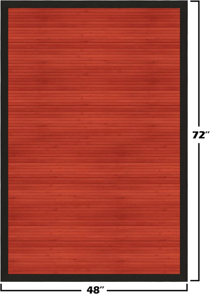 Red Lantern Bamboo Rug - Little Leaf - 4' x 6'