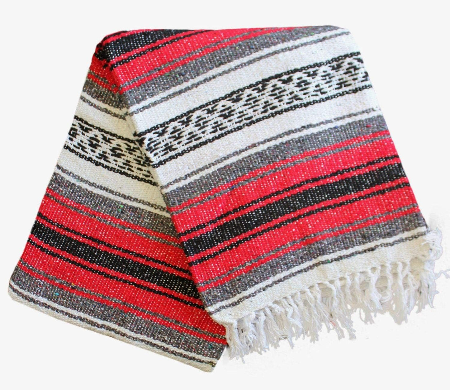 Del Mex Classic Mexican Blanket, Large Authentic Woven Falsa Throw (70"x50"), Artisan Southwest Décor for Beach, Yoga, Outdoors (Lavender)