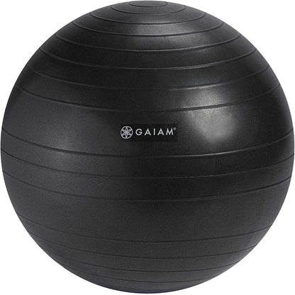 Gaiam 610-6002RTL Balance Ball Chair - Classic Yoga Ball Chair with 52cm Stability Ball, Pump & Exercise Guide for Home or Office, Black