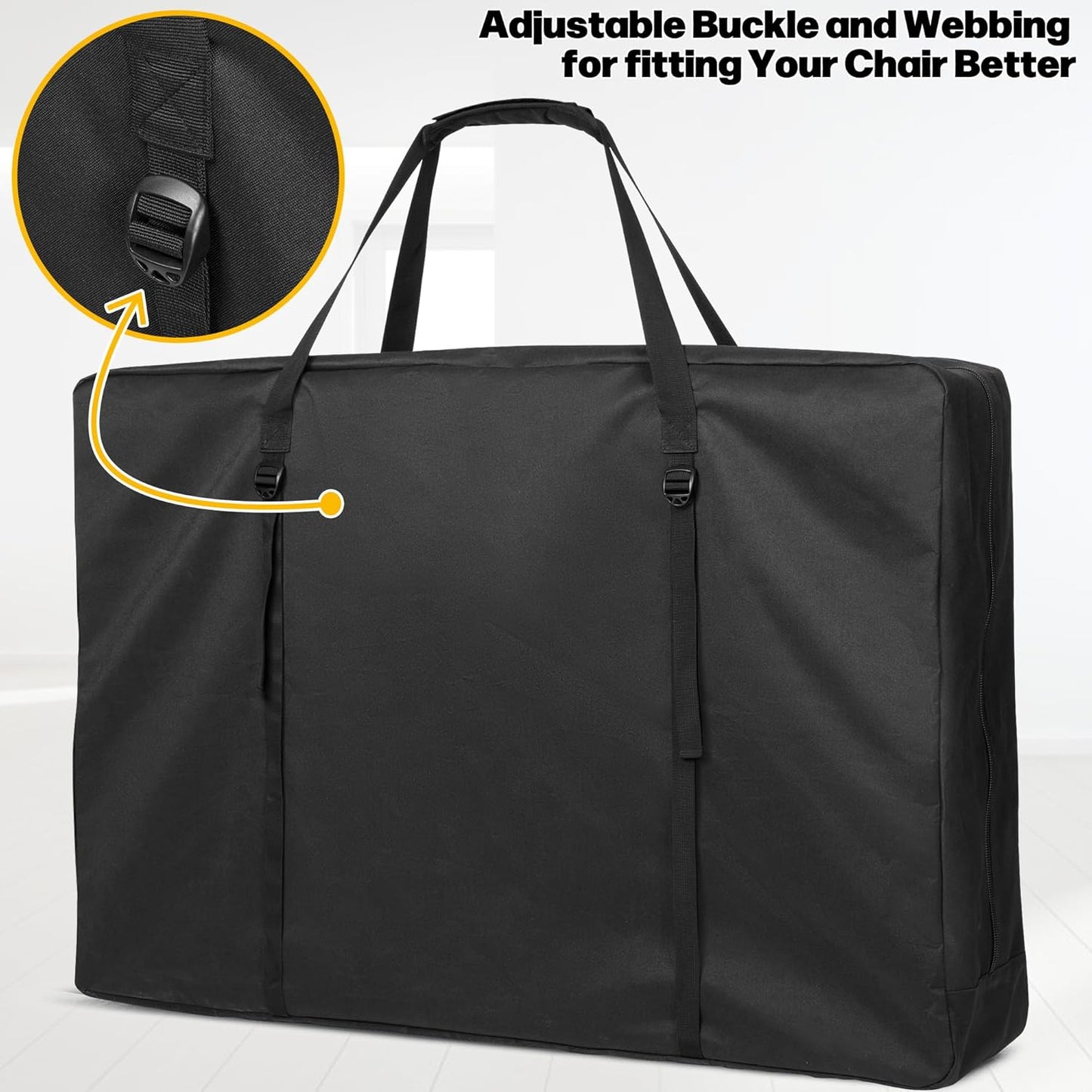 GRAOSO Carrying Bag for Folding Chair, Storage Case Fits for Beach Chair, Zero Gravity Lounge Chair, Director Chair, Folding Walker/Wheelchair, Great for Camping, Travel, Outdoors, Black