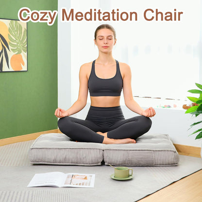 Adjustable Floor Chair with Back Support, 6-Position, Folding Japanese Meditation Tatami Chair, Comfy Gaming Chairs for Adults, Accent Sofa Reading Chairs, Living Room, Bedroom, Coffee