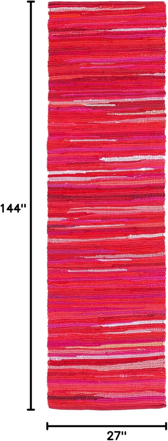 SAFAVIEH Area Rug 3x5 - Rag Rug Collection - Blue & Multi, Handmade Cotton, Boho Stripe Pattern, Ideal for Entryway, Living Room, Bedroom, Dining Space (RAR130B)