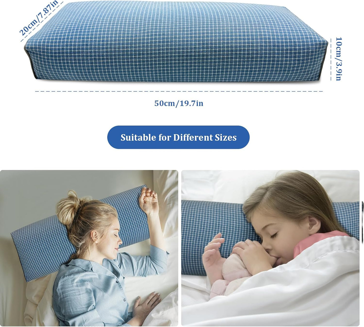 Adjustable Buckwheat Hull Pillow for Neck Pain Relief (21x8x4in) Natural Cooling Cervical Support Organic Pillow for Side & Back Sleepers with Night Sweats (Grey)
