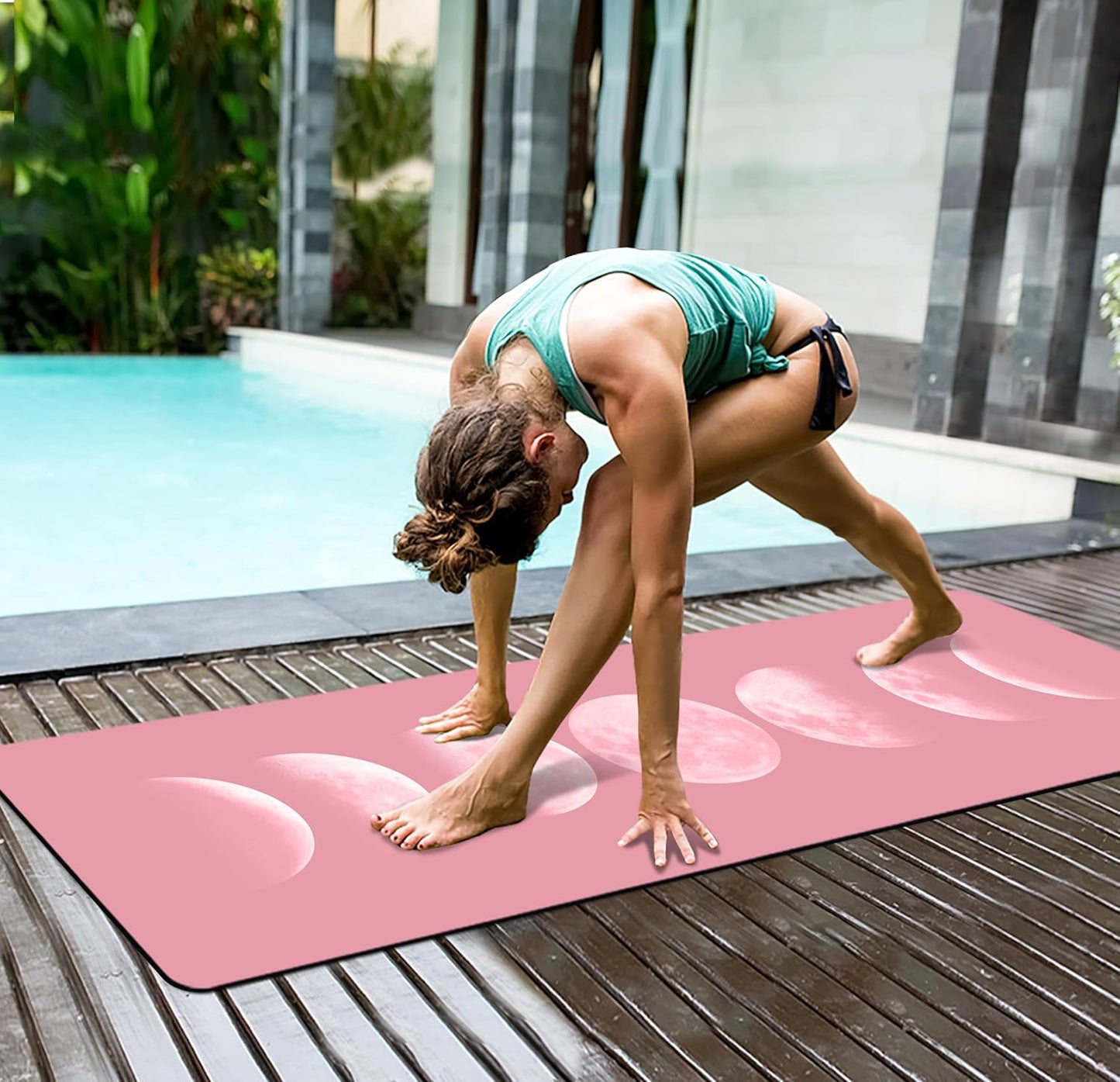 nuveti Yoga Mat Print Extra Thick TPE Non Slip Fitness Exercise Mat with Carrying Bag,72"x24" Extra Thick 6MM Exercise & Workout Mat for Yoga, Pilates Fitness and Floor Exercises - Colors B