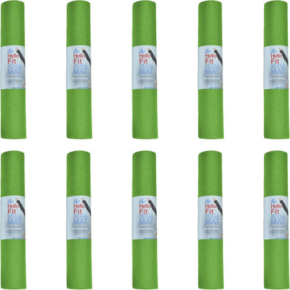 10-Pack Yoga Mat, 68" x 24" Non Slip Exercise Mat, 4mm Thick Gym Mat for Fitness and Stretching, Bulk Non Toxic Yoga Mats for Schools and Studios