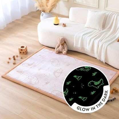 Hakuna Matte CloudSoft Mat for Floor 60" x 80" Beige – Coral Velvet Memory Foam Rug – Non-Slip, Water-Resistant