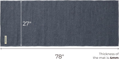 Live Well 360 Handmade Organic Cotton Yoga Mat - Non-Toxic, Chemical-free and All Natural Cloth Yoga Mat - Exercise, Workout, & Fitness Rug - Woven Material - Absorbent & Washable - 78" x 27"