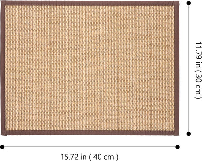 Beavorty Bamboo Rug Woven Straw Seat Cushion Japanese Style Rattan Futon Sitting Pad Tatami Floor Pillow for Zen Garden Yoga Practice or Meditation Light Brown Japanese Tatami Mat
