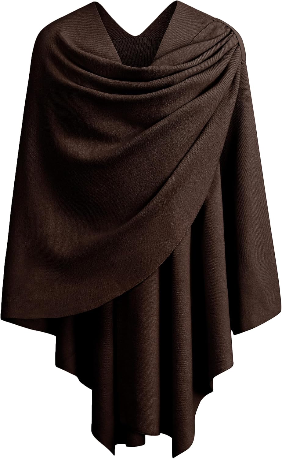 PULI Womens Large Cross Front Poncho Sweater Wrap Topper Knitted Elegant Shawls Cape for Fall Winter