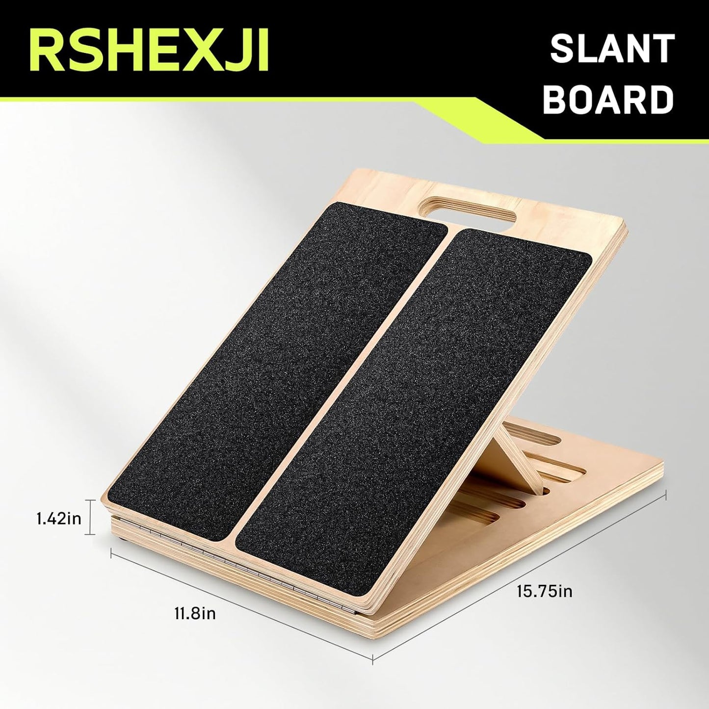 Wooden Slant Board for Calf Stretching – Adjustable Incline Board for Squats, Ankle & Achilles Stretch, Physical Therapy Foot Stretcher, Non-Slip Wedge for Knees Over Toes, Balance & Mobility Training