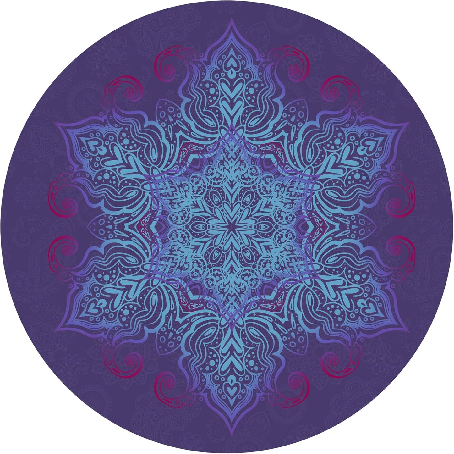Round Meditation Pilates Yoga Mat Luxury Suede Large Yoga Mat Natural Rubber Non-Slip Base is ery Suitable for Meditation, Stretching, Yoga Environmental Protection, Fitness Exercise, Home and Outdoor. 140CM Diameter