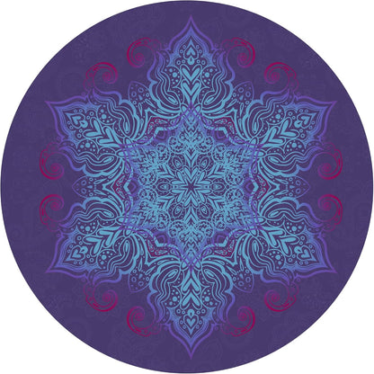 Round Meditation Pilates Yoga Mat Luxury Suede Large Yoga Mat Natural Rubber Non-Slip Base is ery Suitable for Meditation, Stretching, Yoga Environmental Protection, Fitness Exercise, Home and Outdoor. 140CM Diameter