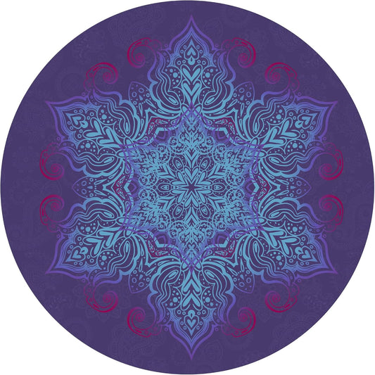 Round Meditation Pilates Yoga Mat Luxury Suede Large Yoga Mat Natural Rubber Non-Slip Base is ery Suitable for Meditation, Stretching, Yoga Environmental Protection, Fitness Exercise, Home and Outdoor. 140CM Diameter