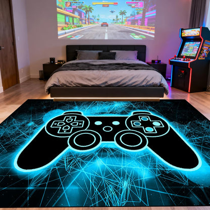 Video Game Rug - Gaming Themed Rug Gamepad Controller Area Rugs for Bedroom Gaming Carpet for Boys Game Carpet for Playrooms Bedroom Doormat Yoga Mats
