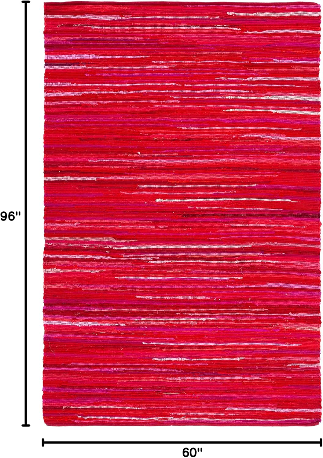 SAFAVIEH Area Rug 3x5 - Rag Rug Collection - Blue & Multi, Handmade Cotton, Boho Stripe Pattern, Ideal for Entryway, Living Room, Bedroom, Dining Space (RAR130B)