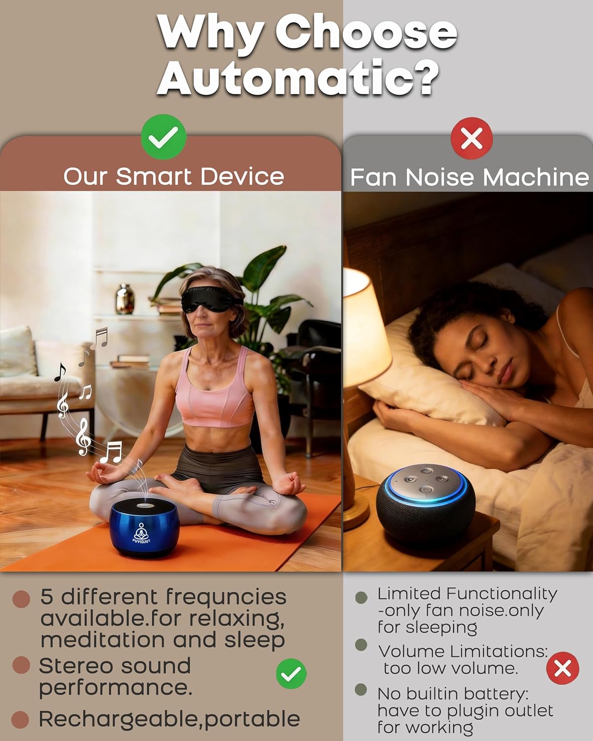 Sound Frequency Machine,Meditation Generator Instrument,Tone Device Tools - Solfeggio Frequencies Bath for Yoga, Mindfulness, Vibration System of Chakra Balancing, 5 Tones, 3 Timers