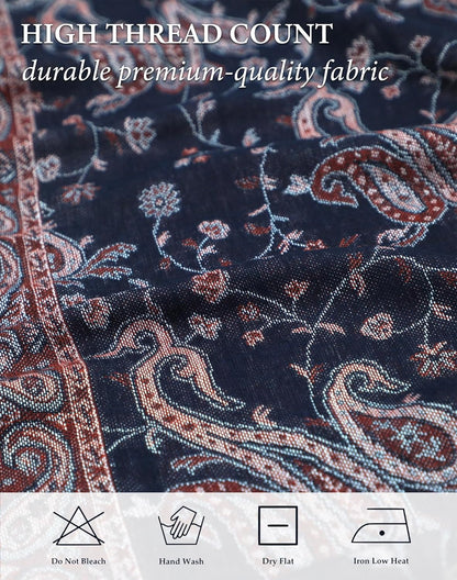 Achillea Reversible Paisley Pashmina Rave Scarf – Exotic Indian Shawls and Wraps for Evening Dresses, Festivals, All Seasons - Colors A