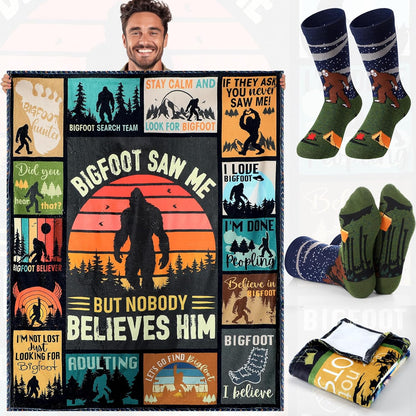 HunnmingRe 2 Pcs Unique Yoga Blanket and Socks Gifts for Yoga Lovers 50" x 60" Restorative Instructor Teacher Mother's Day Birthday Gag Gifts for Meditation Gymnasts Women Girls