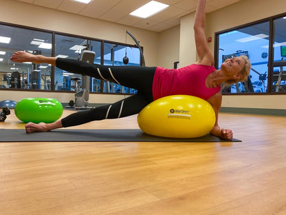 Body Sport Donut Ball – Durable, Inflatable Exercise Ball for Balance & Stability Training, Yoga, & Pilates Workouts – Use in Home, Office, Gym, or Classroom