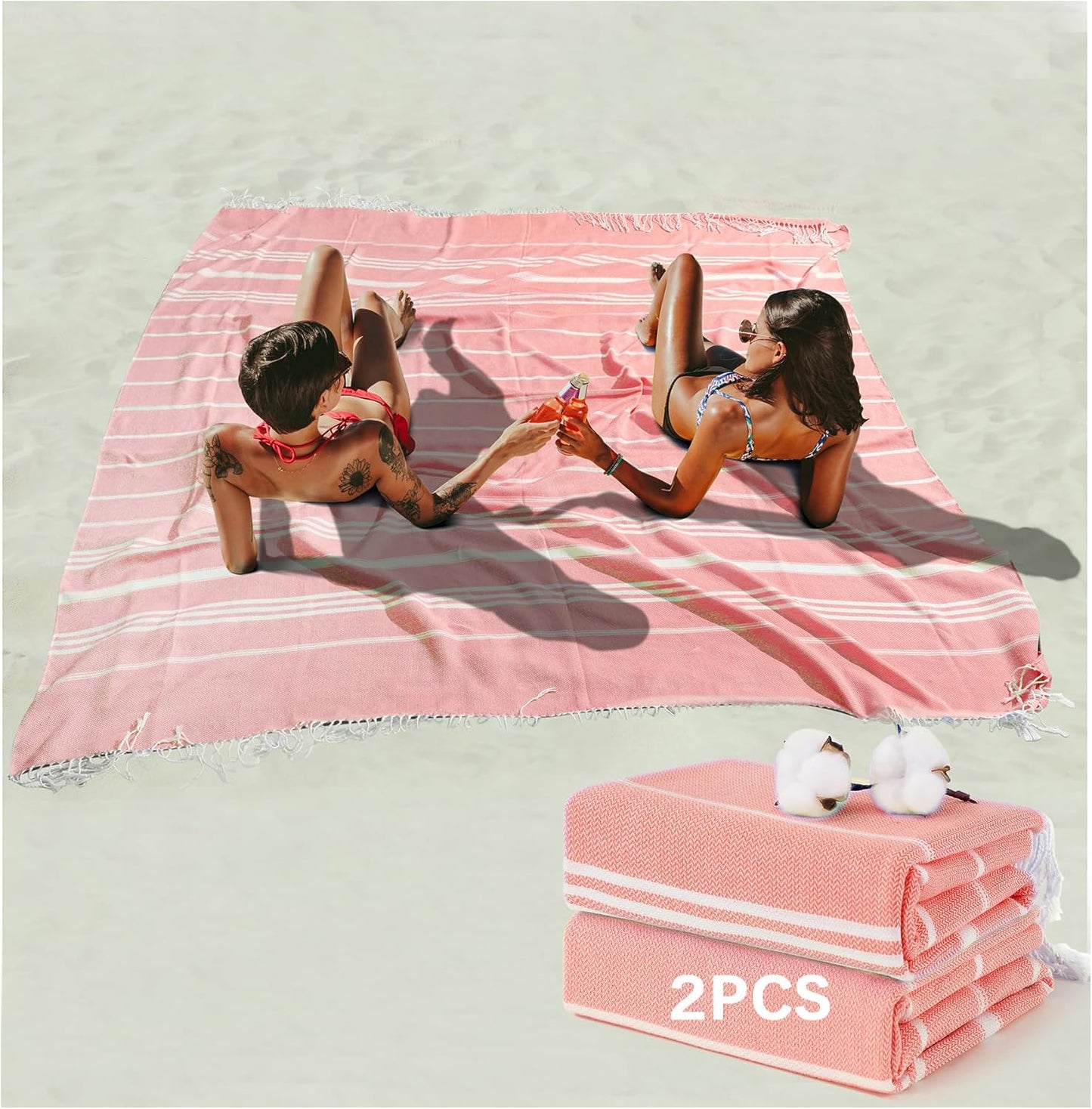 Antfuny Turkish Beach Towels Vacation Essentials Quick Dry Sand Free Oversized Bath Pool Swim Towel Extra Large XL Blanket Adult Travel Cruise Accessories Must Haves Clearance Stuff Necessities - Colors B