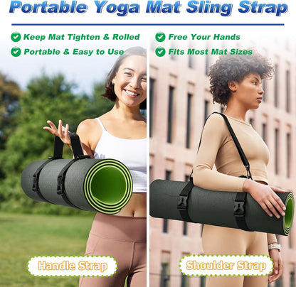 Cosmos Portable Yoga Mat Strap Mat Sling Picnic Blanket Strap with Adjustable Shoulder Strap & Handle for Festivals Picnics Camping Motorcycle Bedroll Pilates