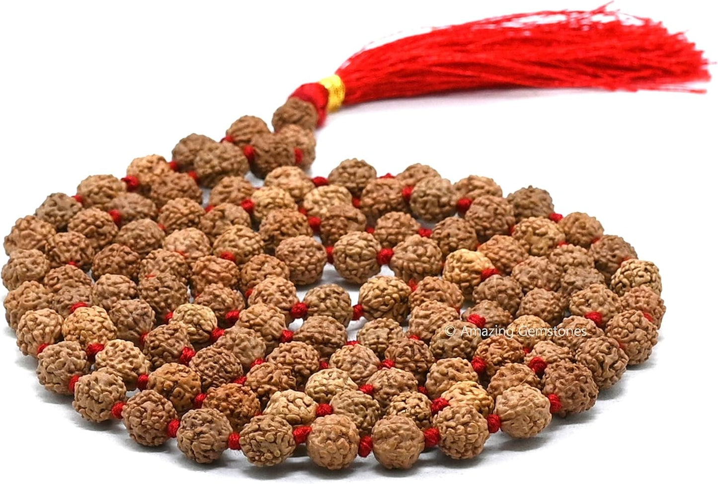 Amazing Gemstone 108 Beads Handmade Mala (Knotted, Rudraksha) - Colors A