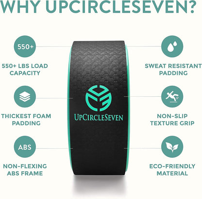 UpCircleSeven Yoga Wheel Set - Strongest & Most Comfortable Yoga Prop Wheel, 3 Pack for Back Pain and Stretching (12, 10, 6 inch)