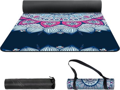nuveti Yoga Mat Print Extra Thick TPE Non Slip Fitness Exercise Mat with Carrying Bag,72"x24" Extra Thick 6MM Exercise & Workout Mat for Yoga, Pilates Fitness and Floor Exercises - Colors A