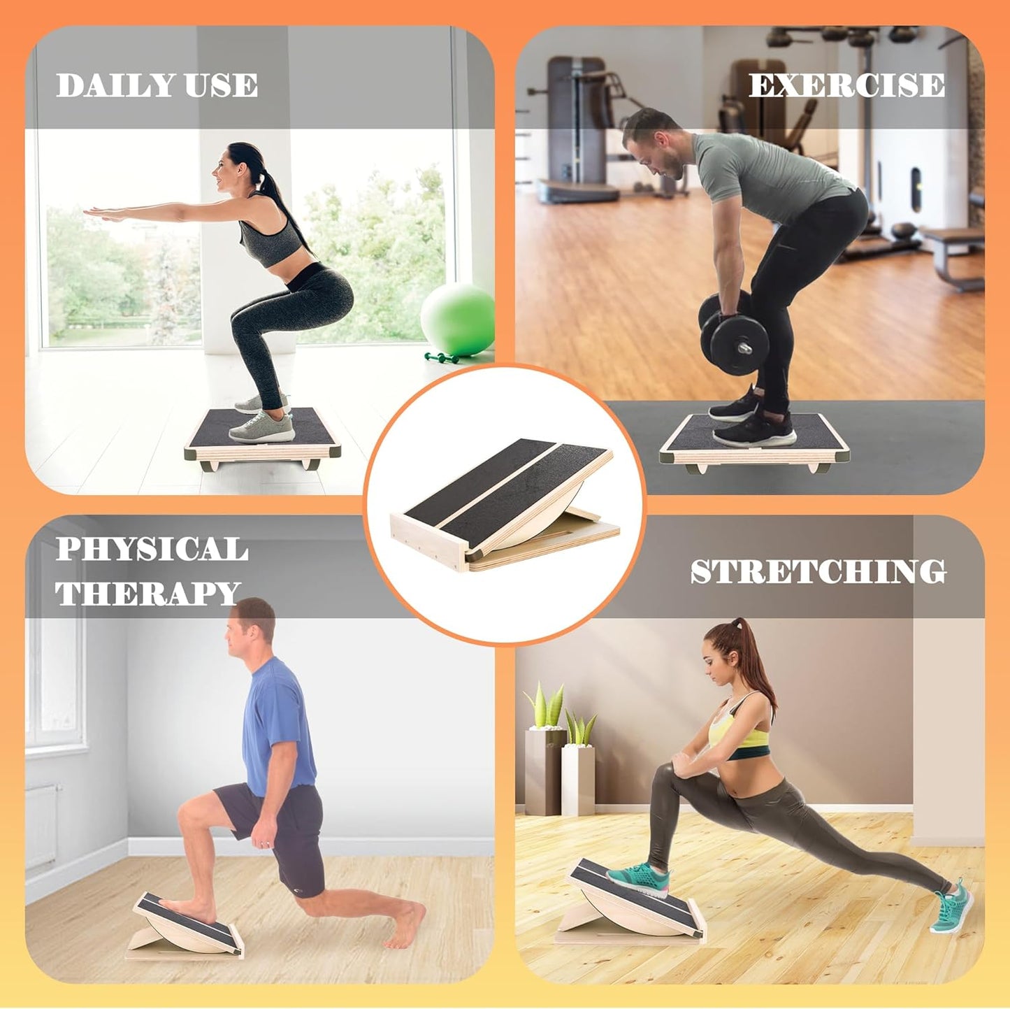 MUCITAGF Professional Slant Board, Adjustable Incline Board and Calf Stretcher, Slant Board for Calf Stretching, Calf Stretch Board